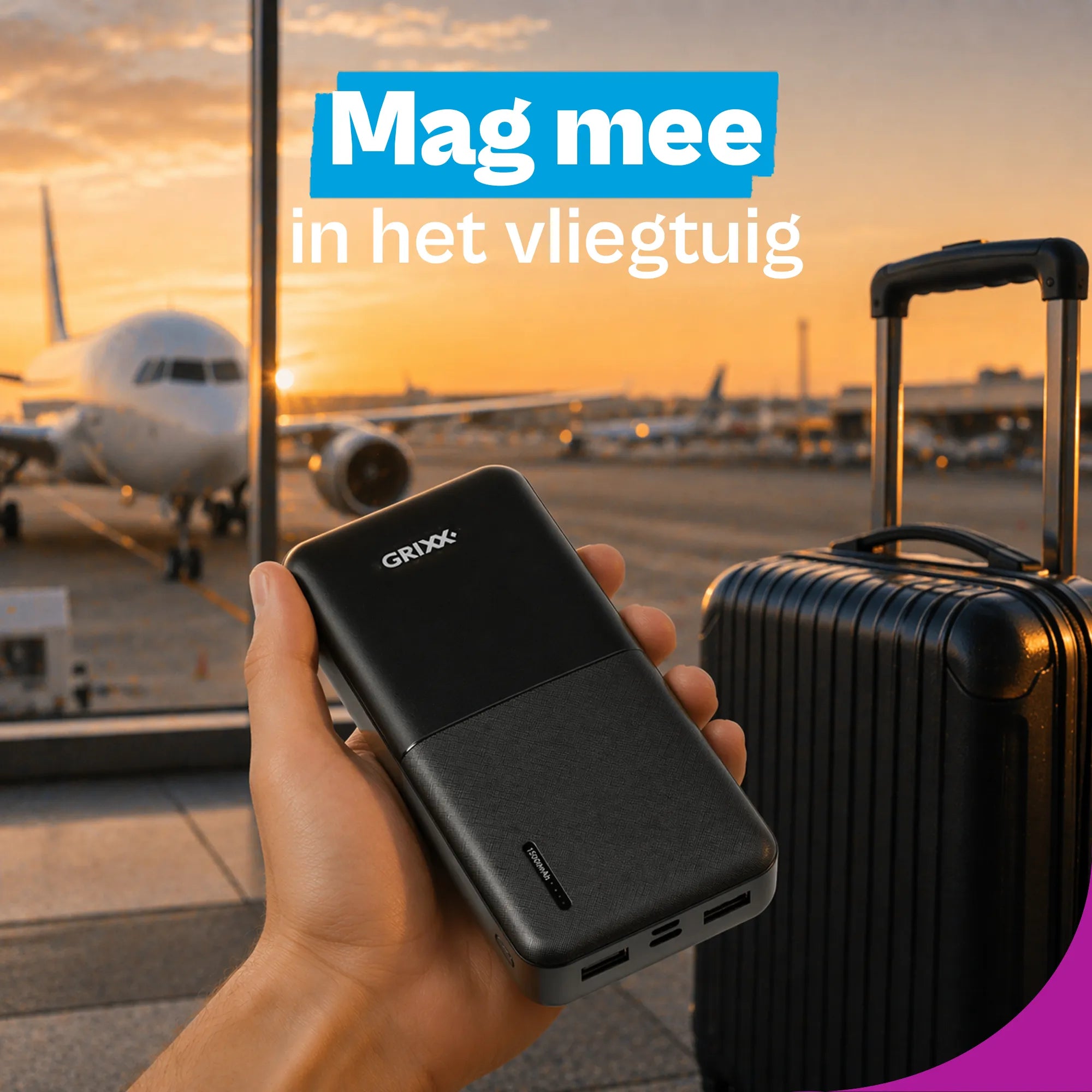 Grixx Powerbank 15000 mAh: your tireless travel companion