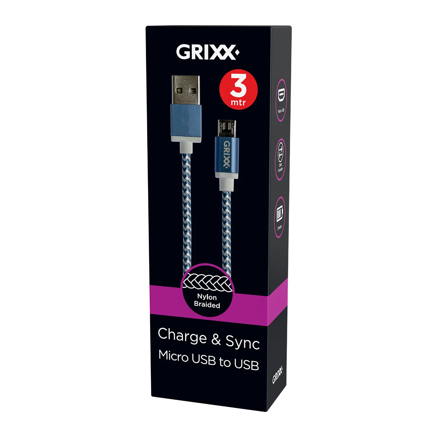 3 meter Micro USB naar USB-A kabel