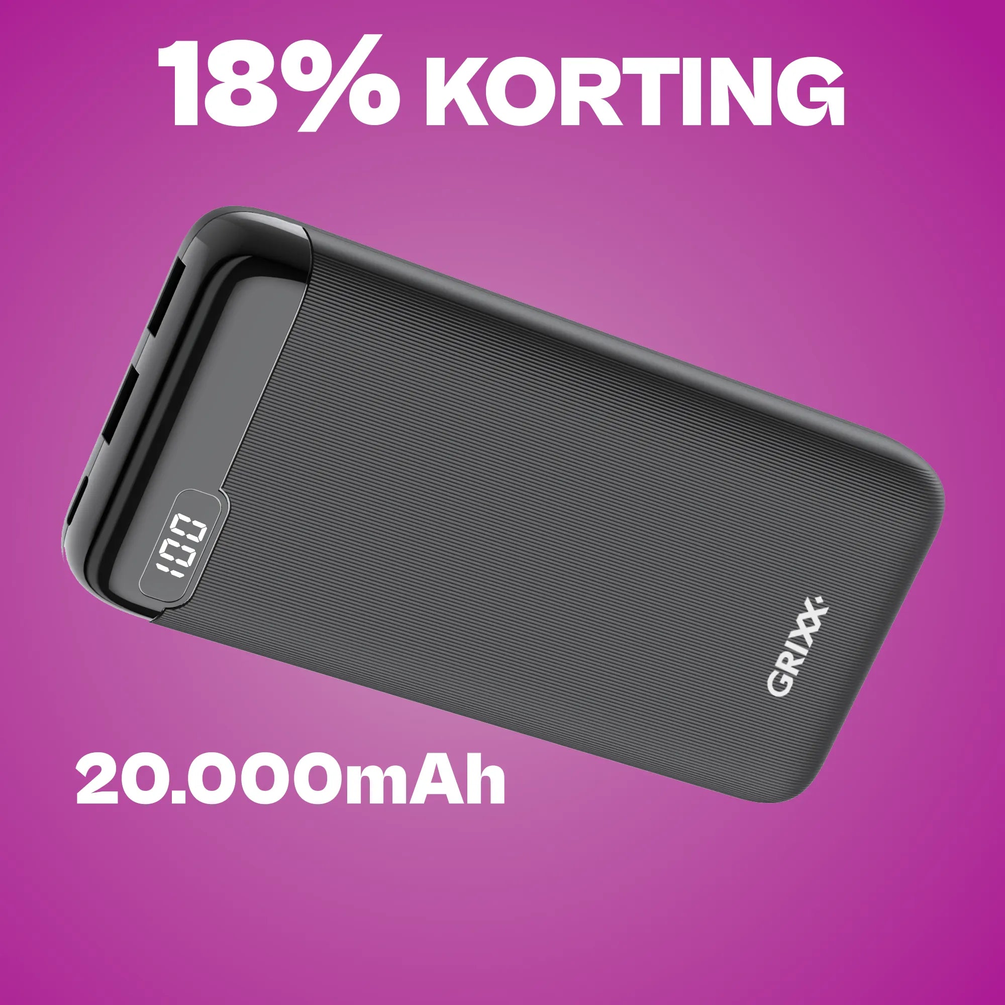 Grixx Powerbank 20000 mAh: jouw onuitputbare krachtbron