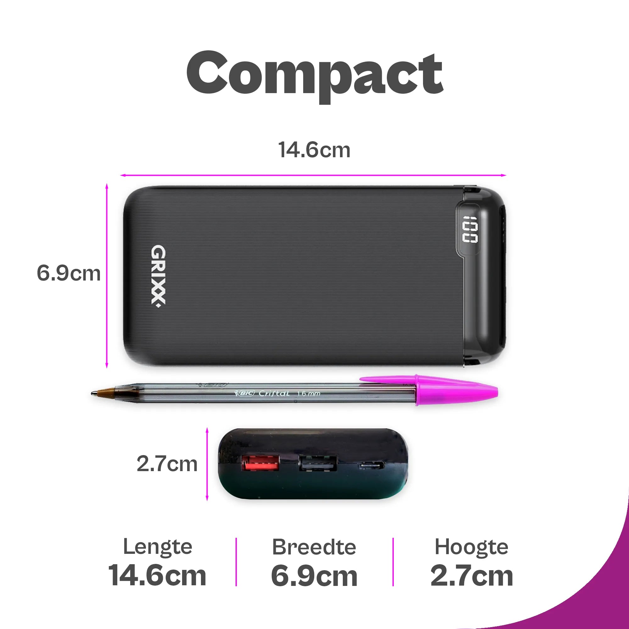 Grixx Powerbank 20000 mAh: your inexhaustible power source