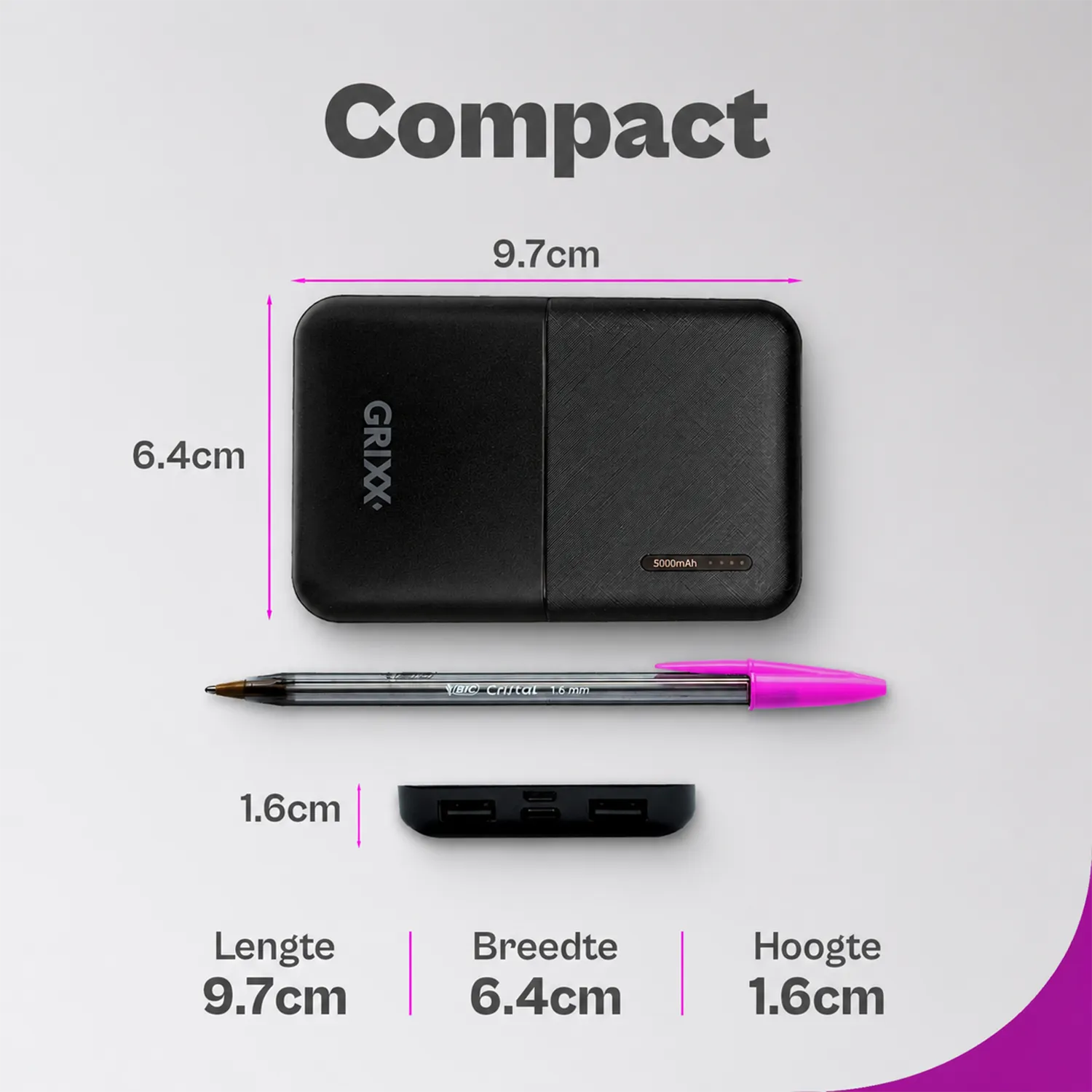 Powerbank 5000 mAh: jouw compacte krachtpatser
