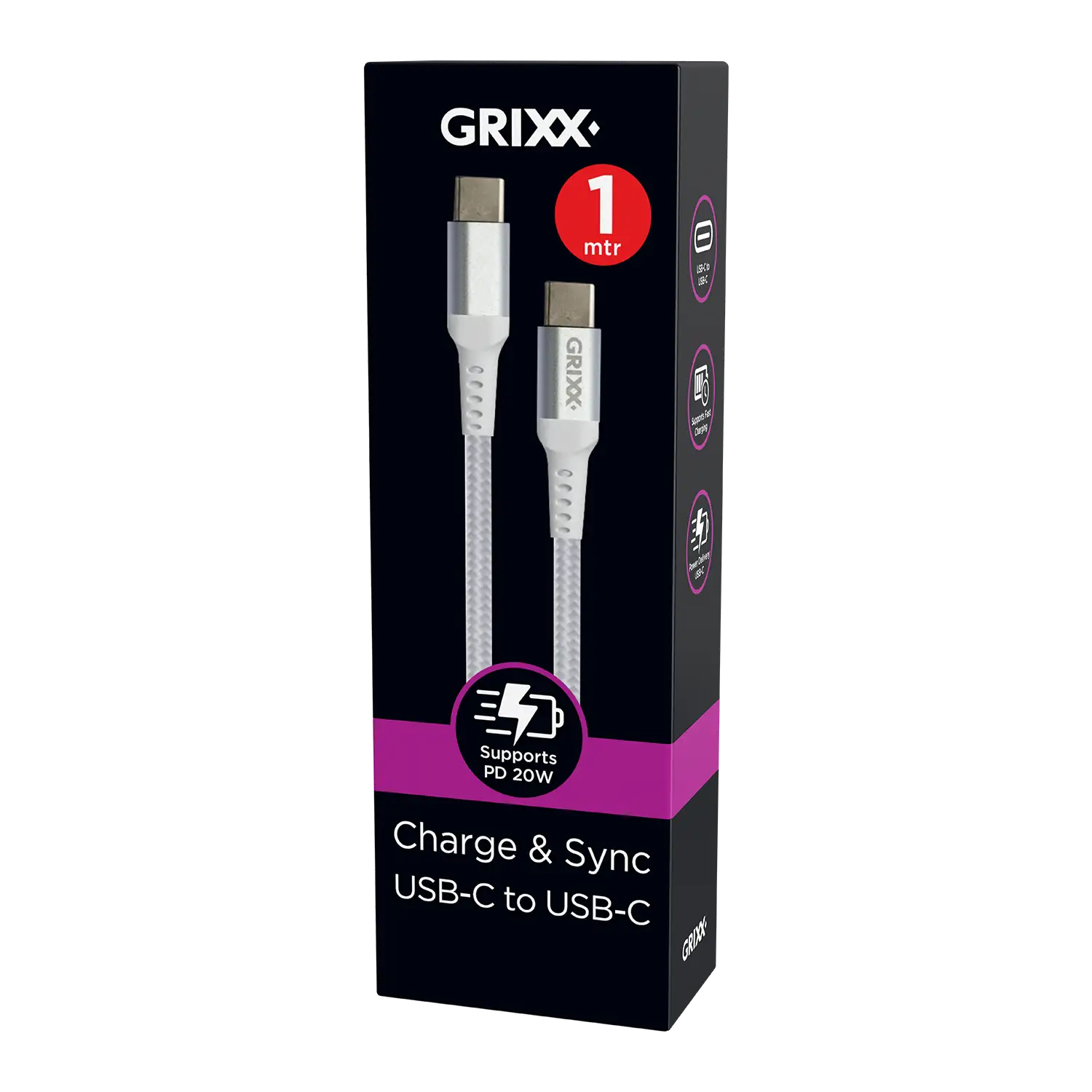 1 meter USB-C naar USB-C Kabel