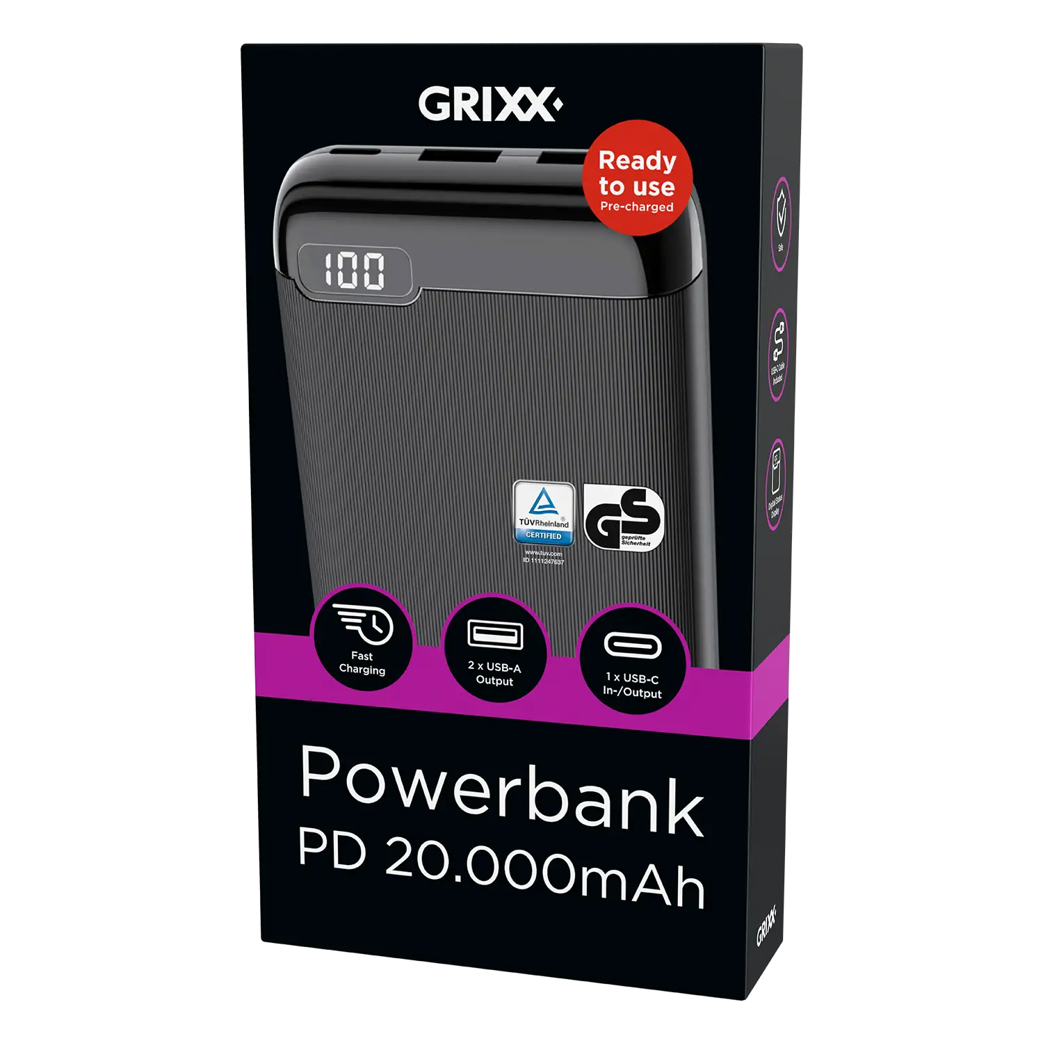 Grixx Powerbank 20000 mAh: Ihre unerschöpfliche Energiequelle