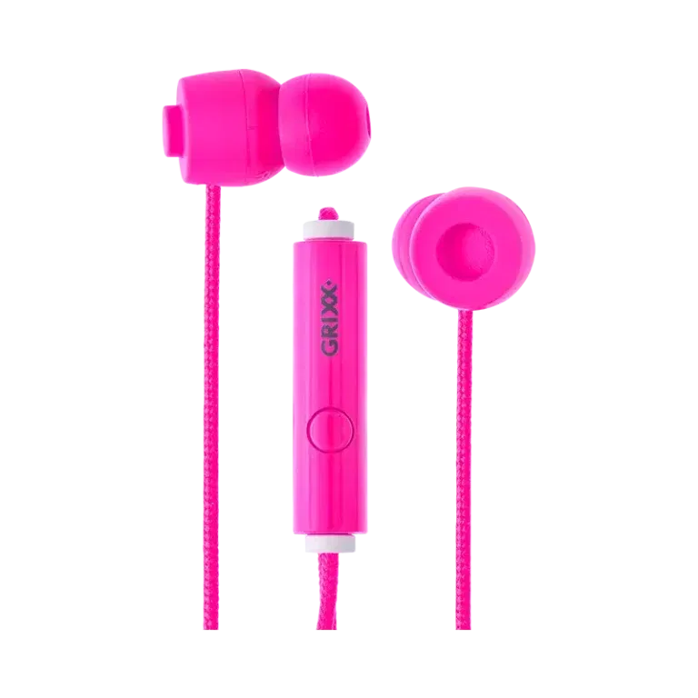 Grixx Koptelefoon Bedraad In-Ear Color, Ingebouwde microfoon, Click systeem