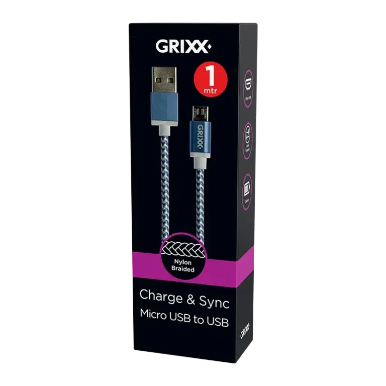 Grixx Micro USB naar USB-A kabel