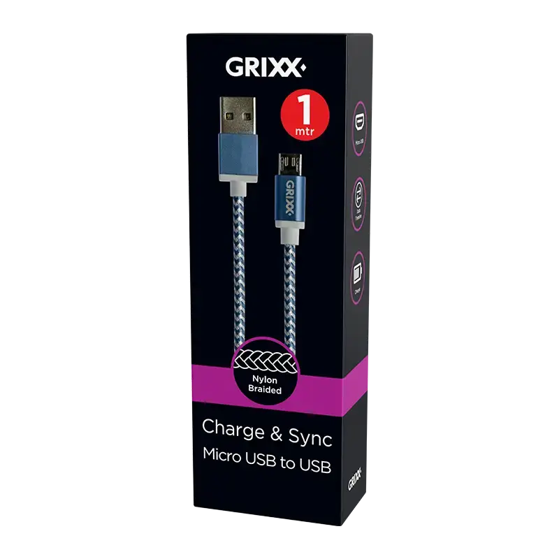 Grixx Micro USB naar USB-A kabel