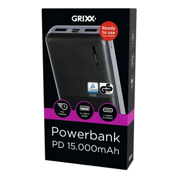 Grixx Powerbank 15.000 mAh