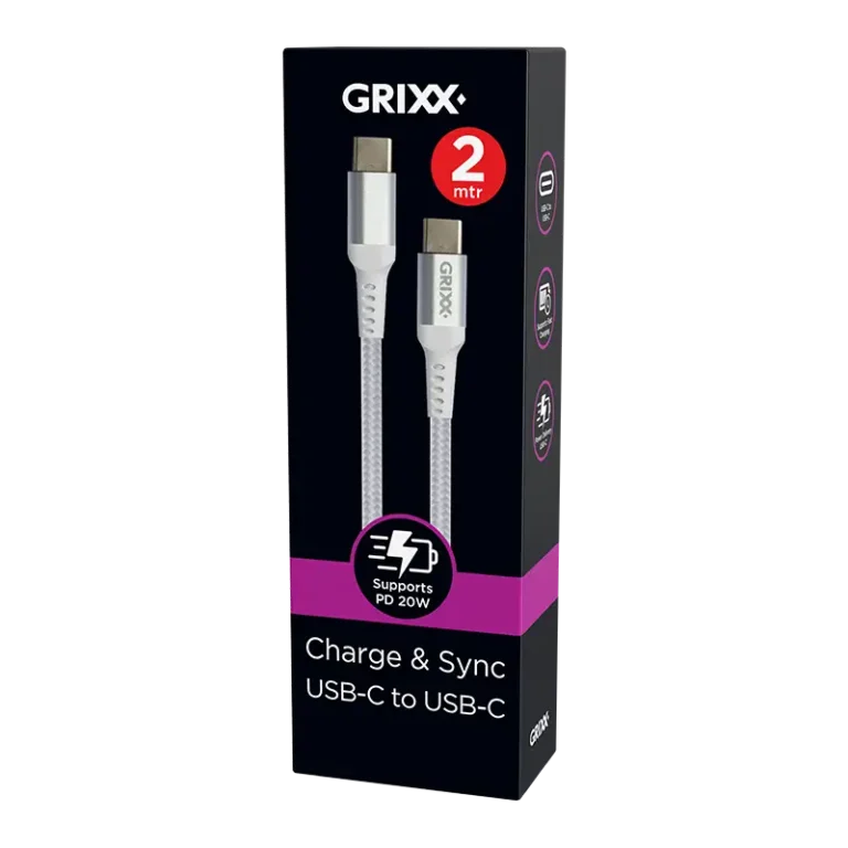 Grixx USB-C naar USB-C Kabel